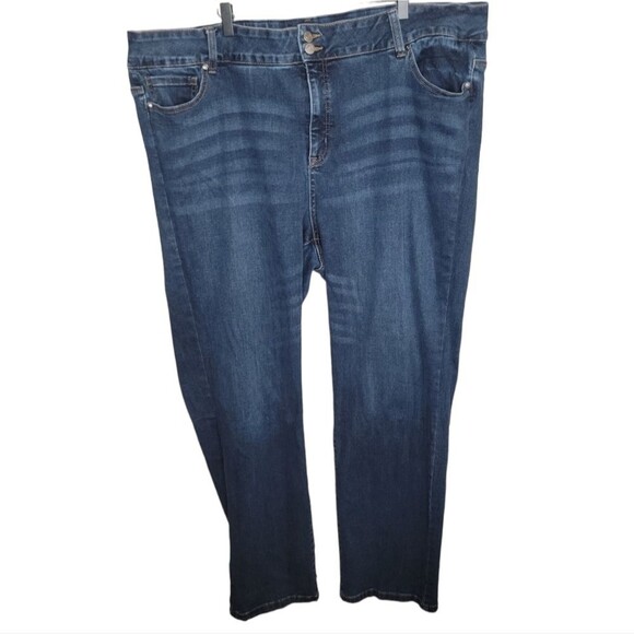 Lane Bryant high-rise straight tighter tummy denim jeans size 28L/Tall - Picture 1 of 4